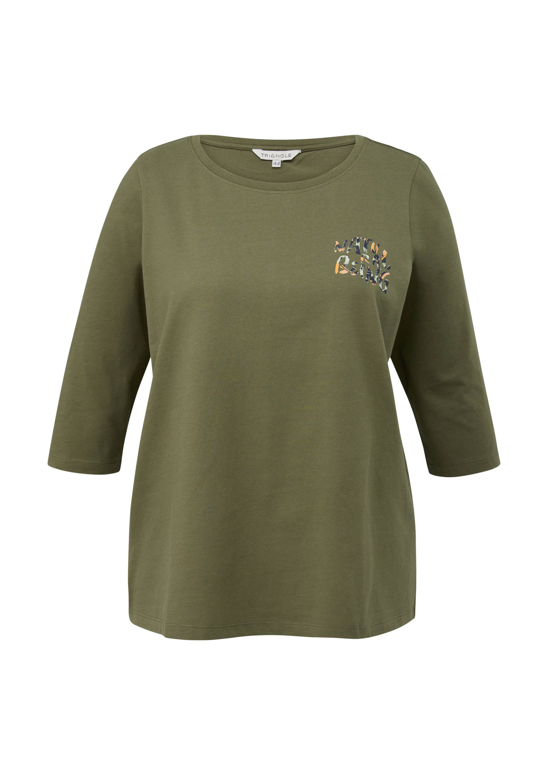 s.Oliver - Longsleeve mit Flockprint-Detail, Damen, Grün s.Oliver - Longsleeve mit Flockprint-Detail, Damen, Grün von s.Oliver