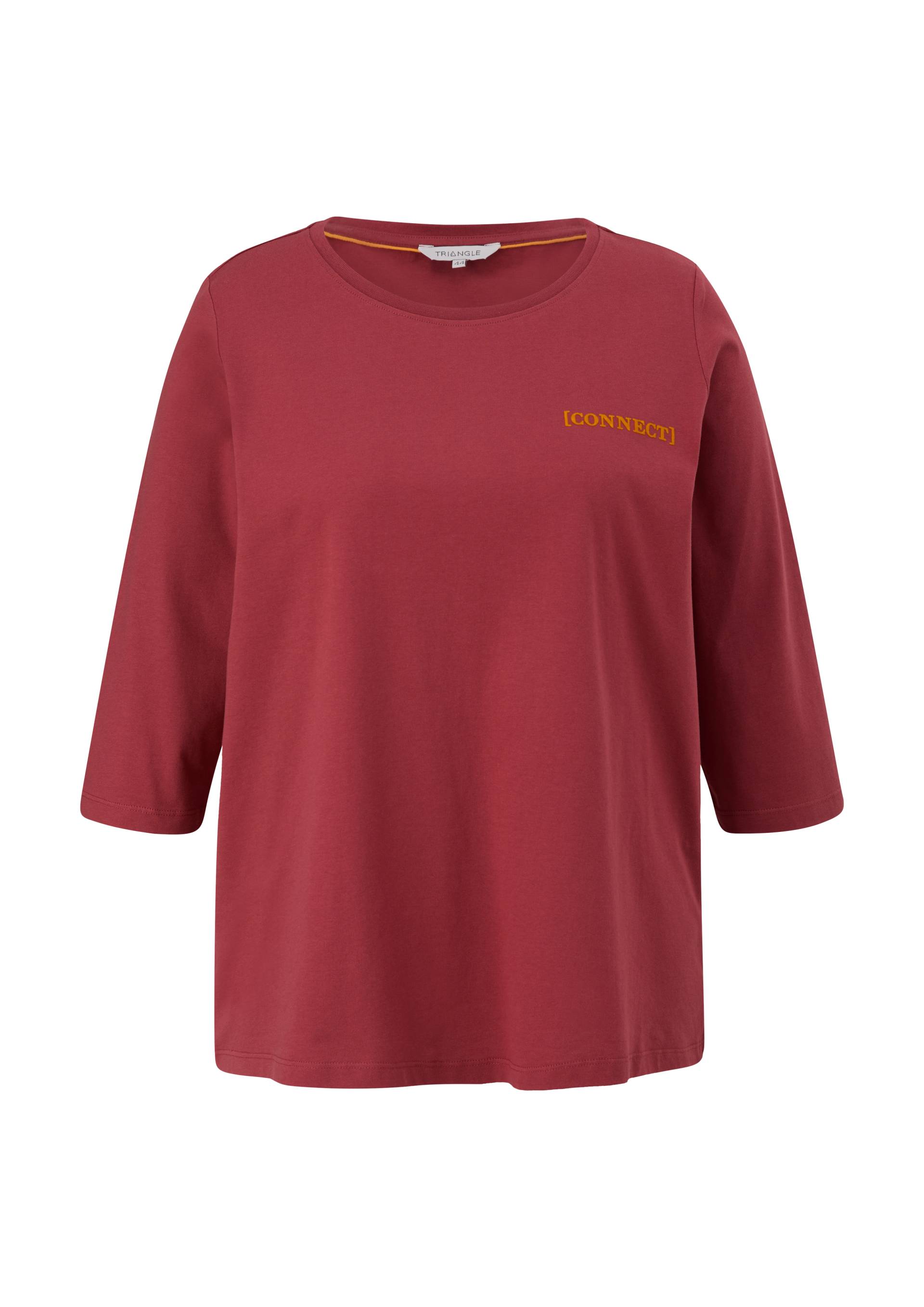 s.Oliver - Longsleeve mit Flockprint-Detail, Damen, rot von s.Oliver