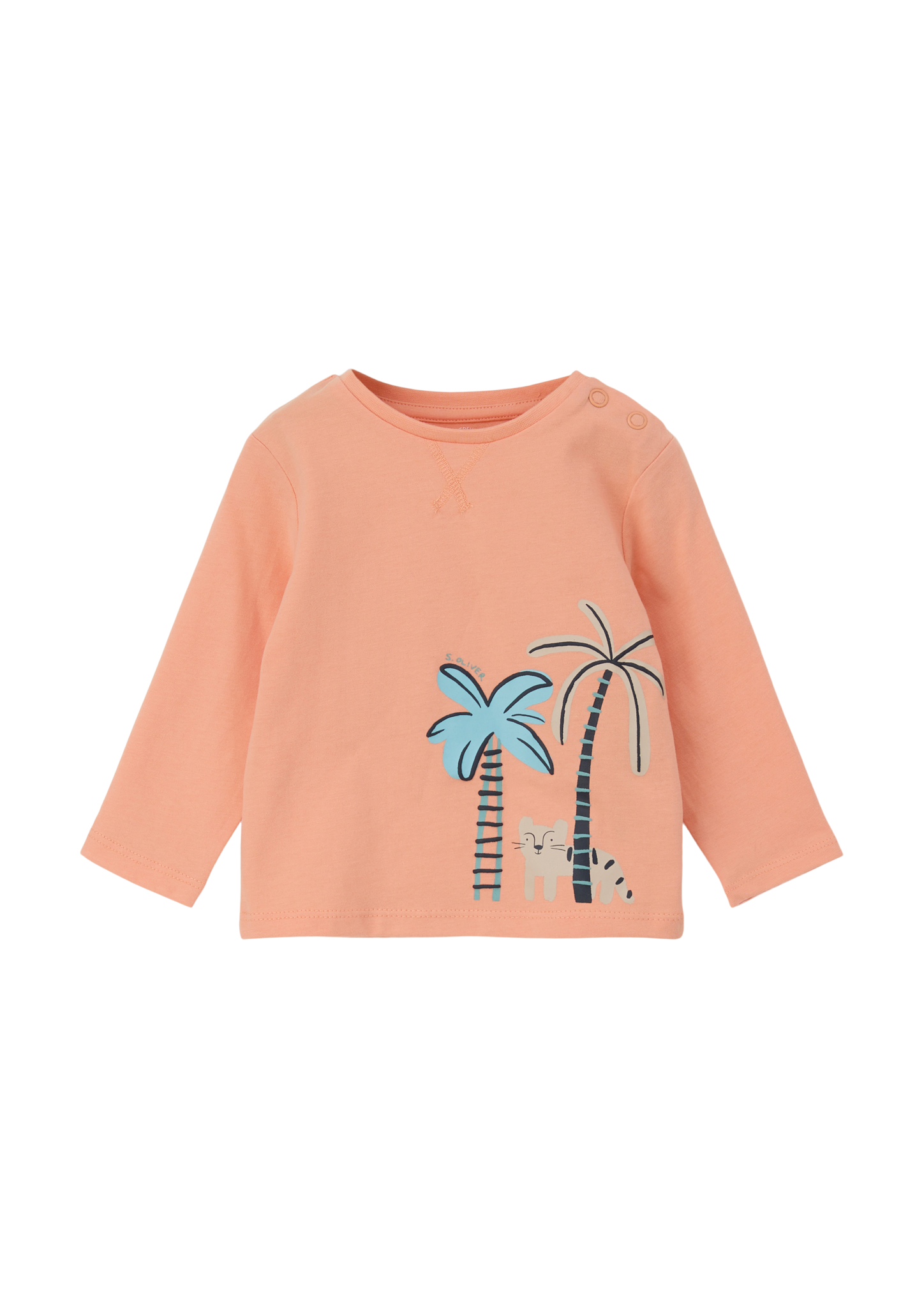 s.Oliver - Longsleeve mit Frontprint, Babys, Orange von s.Oliver