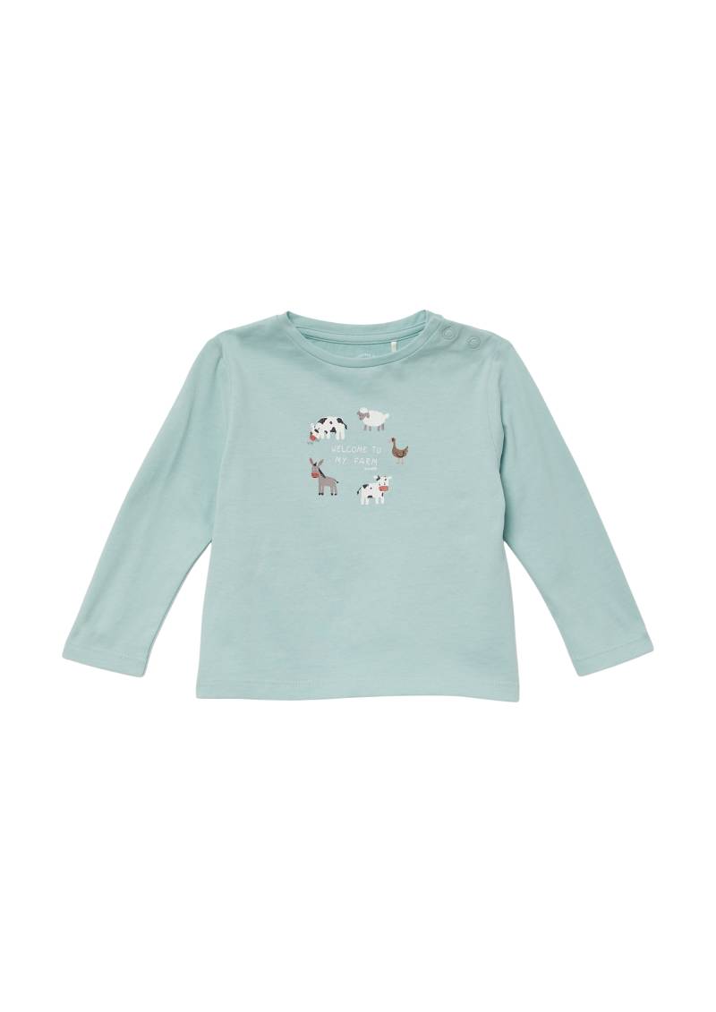s.Oliver - Longsleeve mit Frontprint, Babys, türkis von s.Oliver