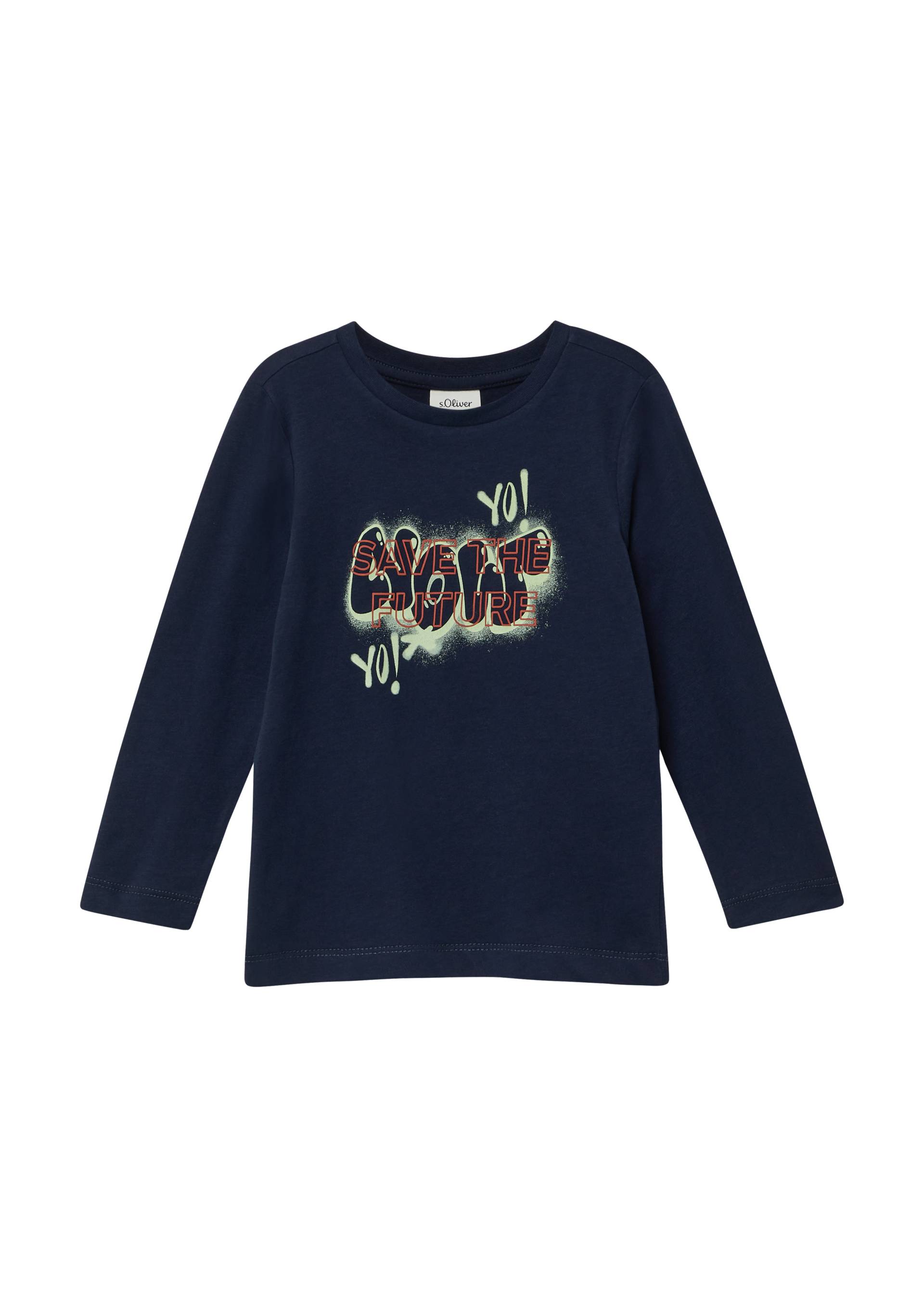 s.Oliver - Longsleeve mit Frontprint, Kinder, blau von s.Oliver