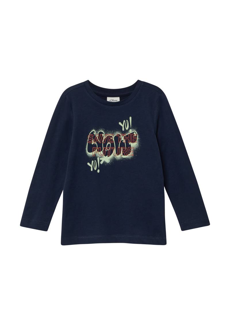 s.Oliver - Longsleeve mit Frontprint, Kinder, blau von s.Oliver