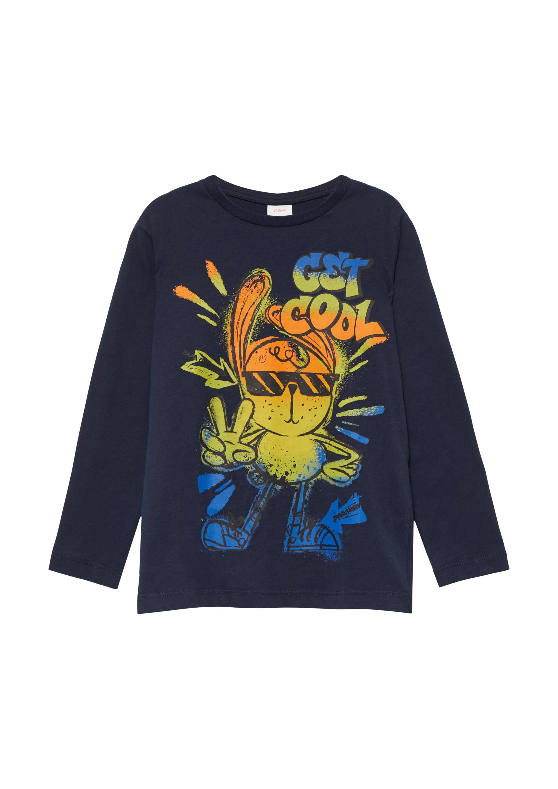 s.Oliver - Longsleeve mit Frontprint, Kinder, blau von s.Oliver
