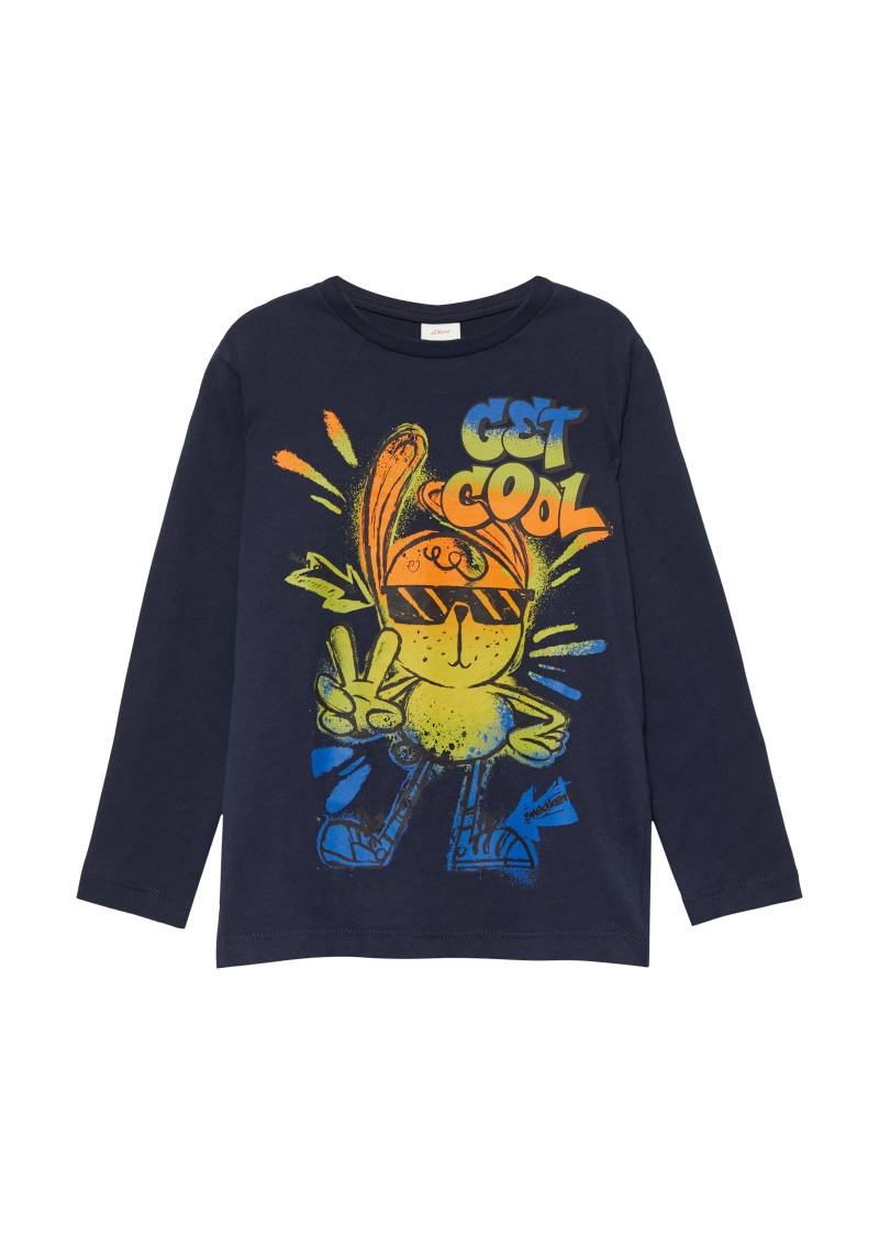 s.Oliver - Longsleeve mit Frontprint, Kinder, blau von s.Oliver