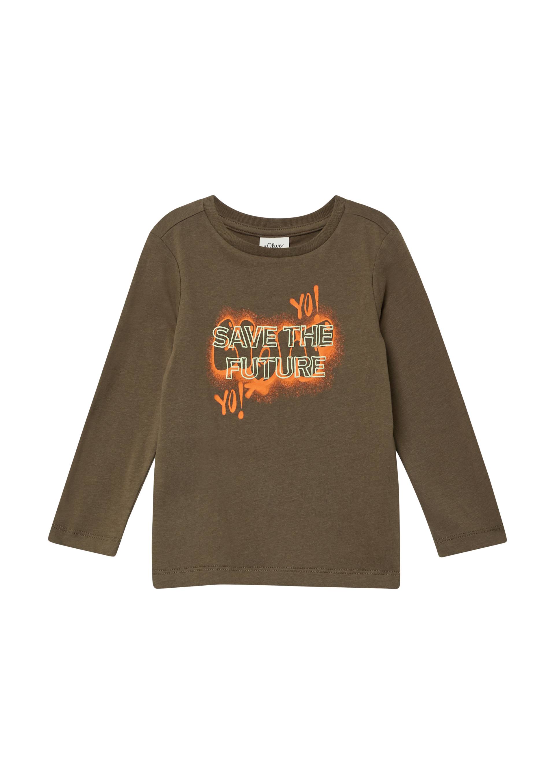 s.Oliver - Longsleeve mit Frontprint, Kinder, braun von s.Oliver