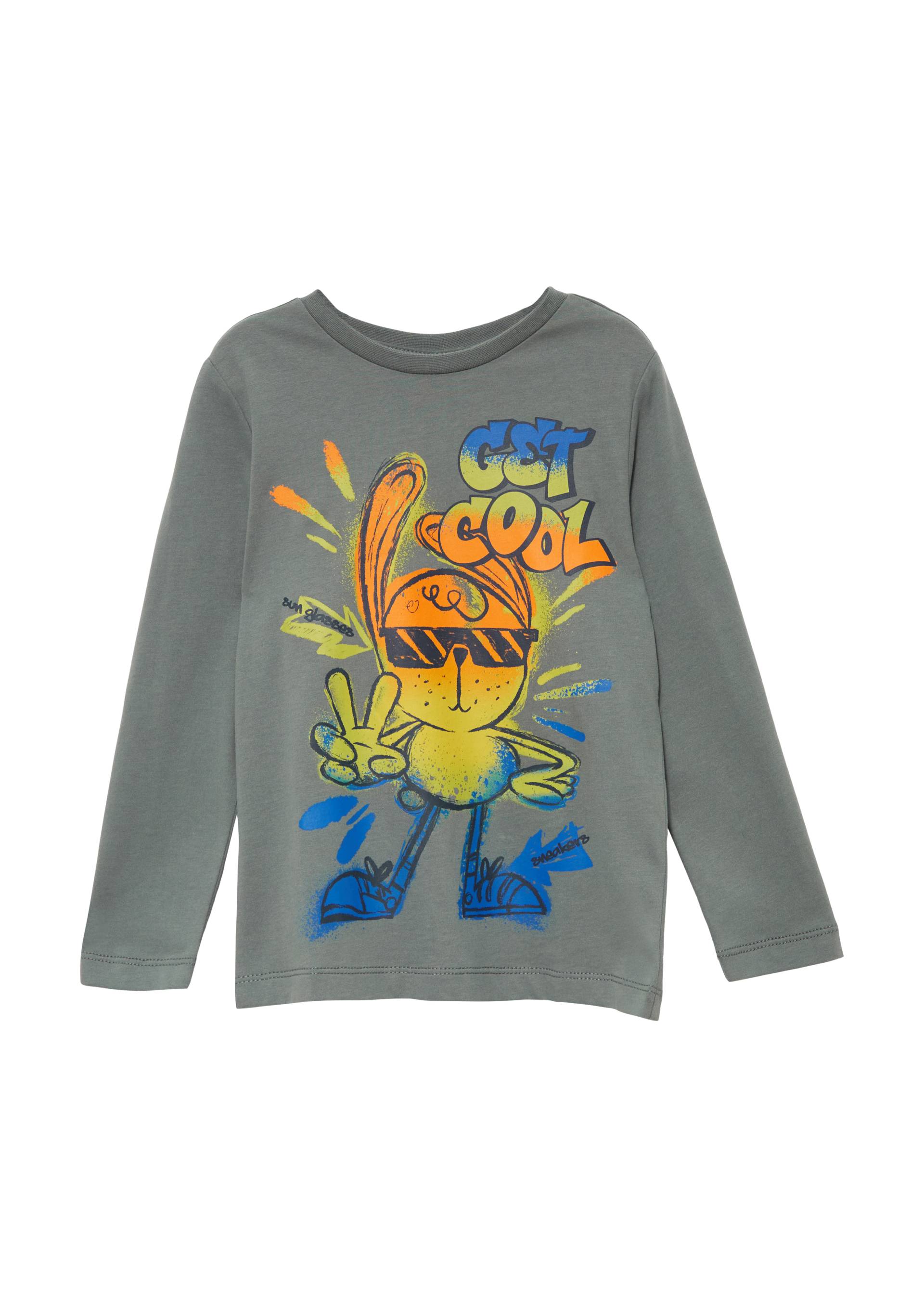 s.Oliver - Longsleeve mit Frontprint, Kinder, grau von s.Oliver