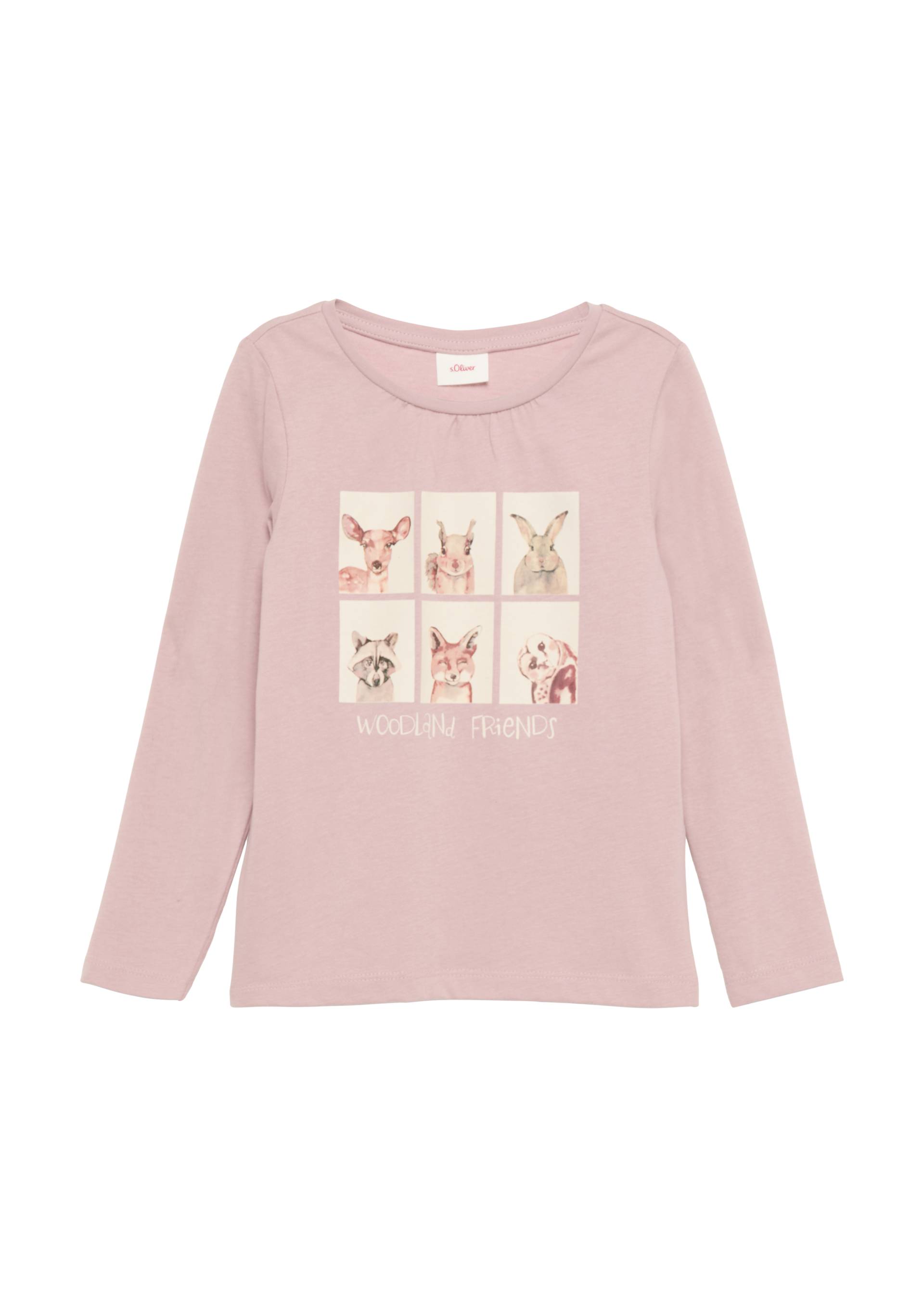 s.Oliver - Longsleeve mit Frontprint und Raffung, Kinder, Rosa von s.Oliver