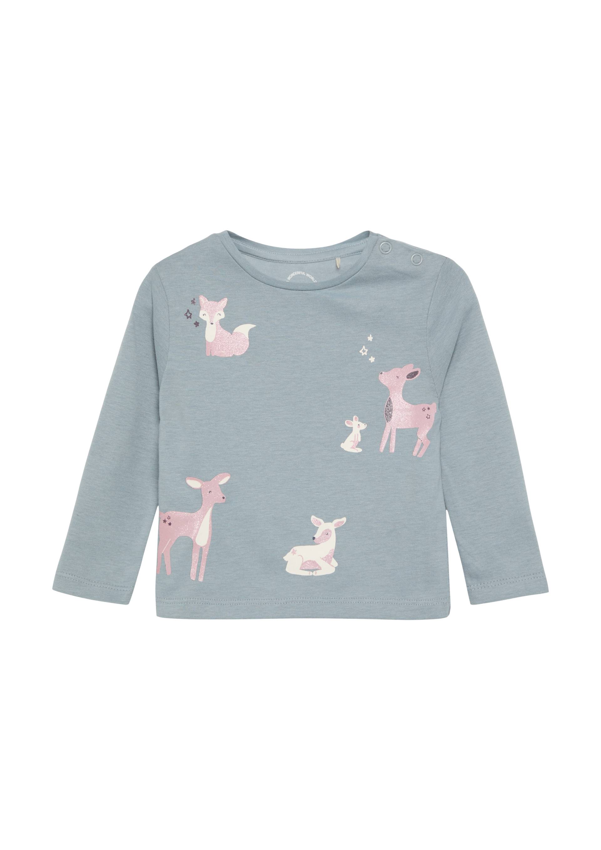 s.Oliver - Longsleeve mit Glitzerprint, Babys, blau von s.Oliver