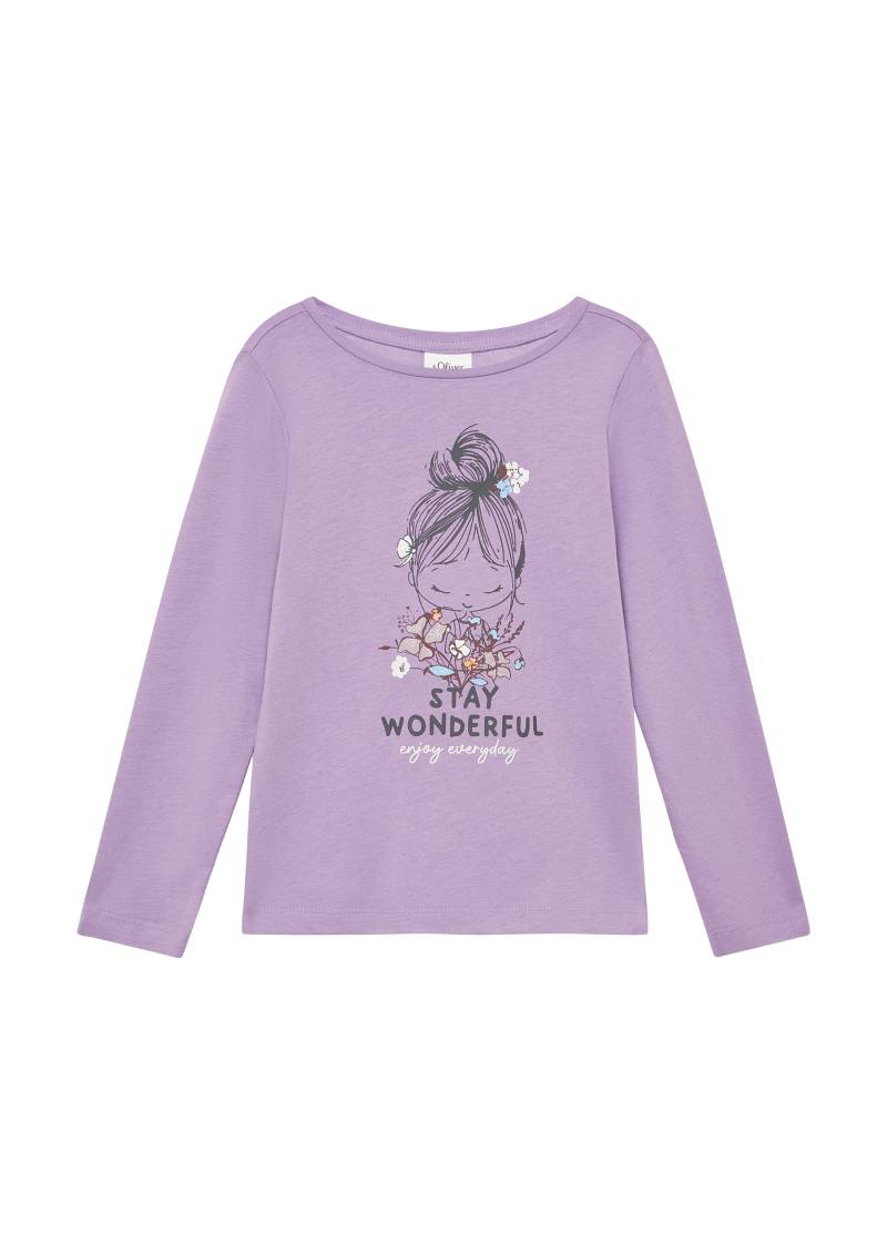 s.Oliver - Longsleeve mit Glitzerprint, Kinder, lila von s.Oliver
