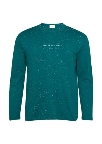 s.Oliver Meliertes Longsleeve aus Jersey mit Logo-Print Petrol 5XL von s.Oliver