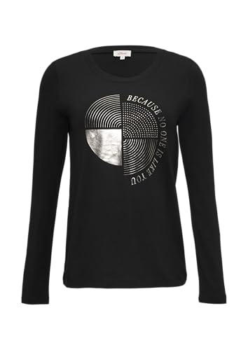 s.Oliver Longsleeve mit Metallic-Print und Schmucksteinen schwarz 36 von s.Oliver