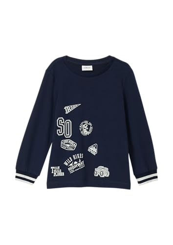 s.Oliver Longsleeve mit Print und Kontrast-Rippbündchen Navy 140 von s.Oliver