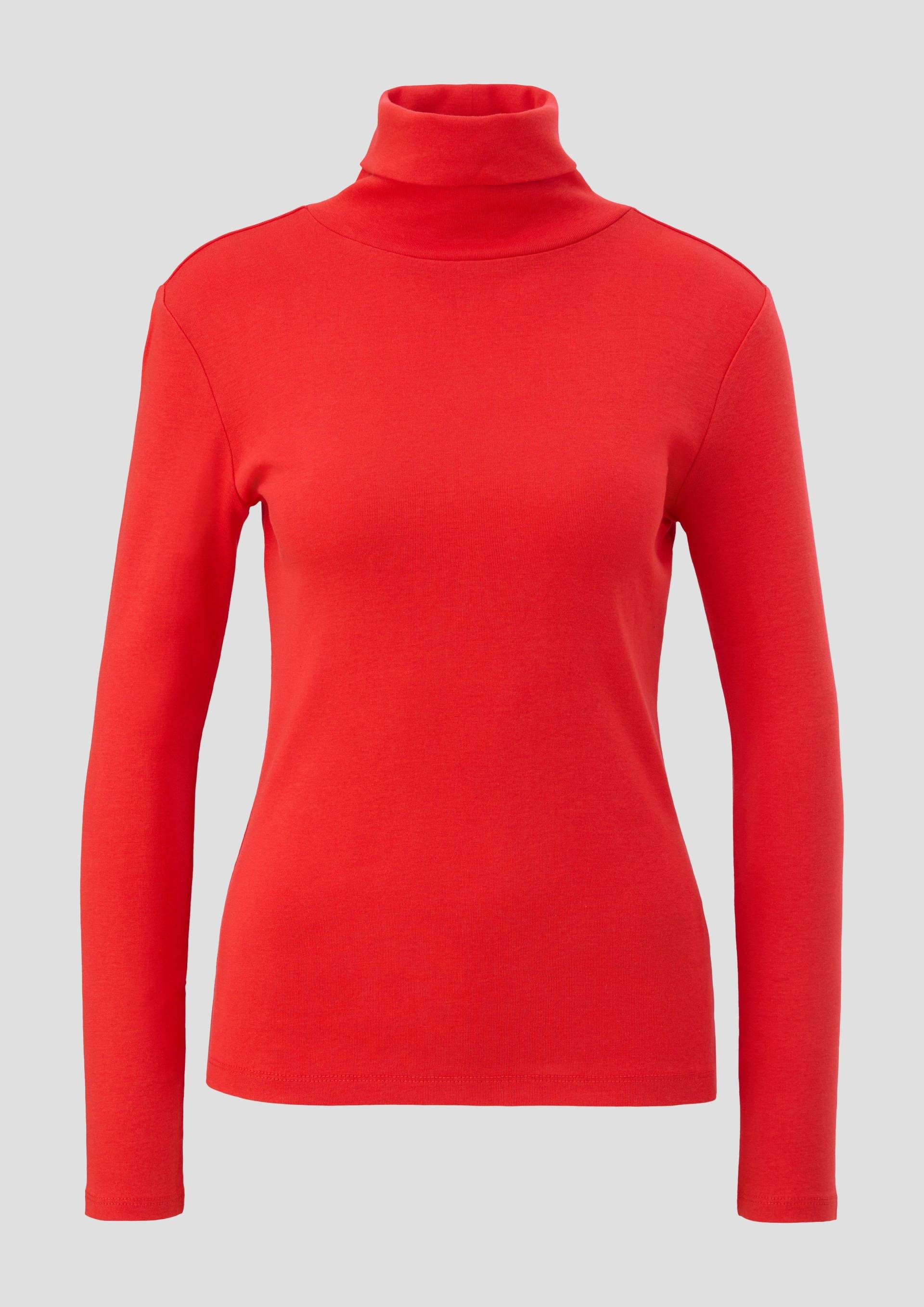 s.Oliver - Longsleeve mit Rippstruktur, Damen, rot von s.Oliver