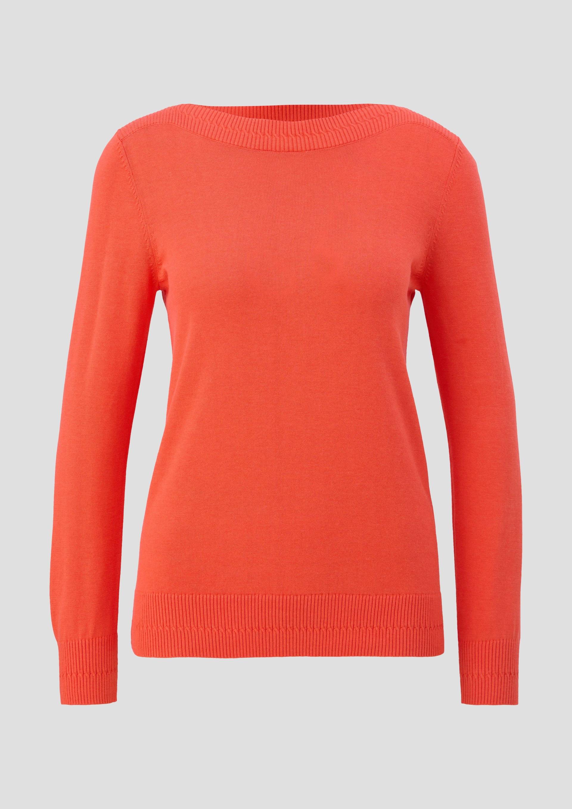 s.Oliver - Longsleeve mit U-Boot-Ausschnitt, Damen, Orange von s.Oliver