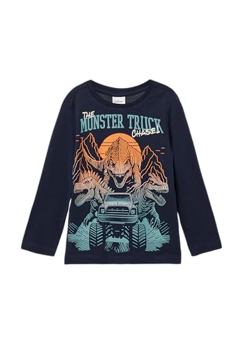 s.Oliver Longsleeve mit großem Dino-Print und Stickerei-Details Navy 140 von s.Oliver