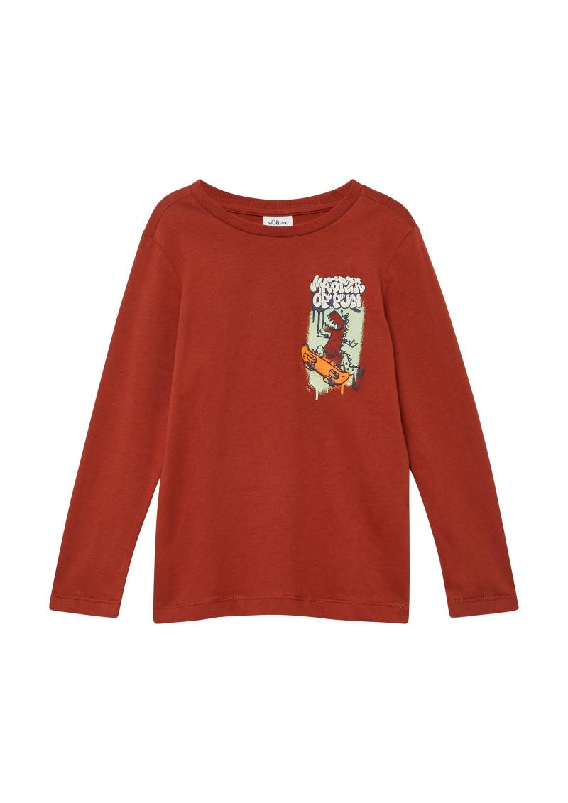 s.Oliver - Longsleeve mit strukturiertem Frontprint, Kinder, rot von s.Oliver
