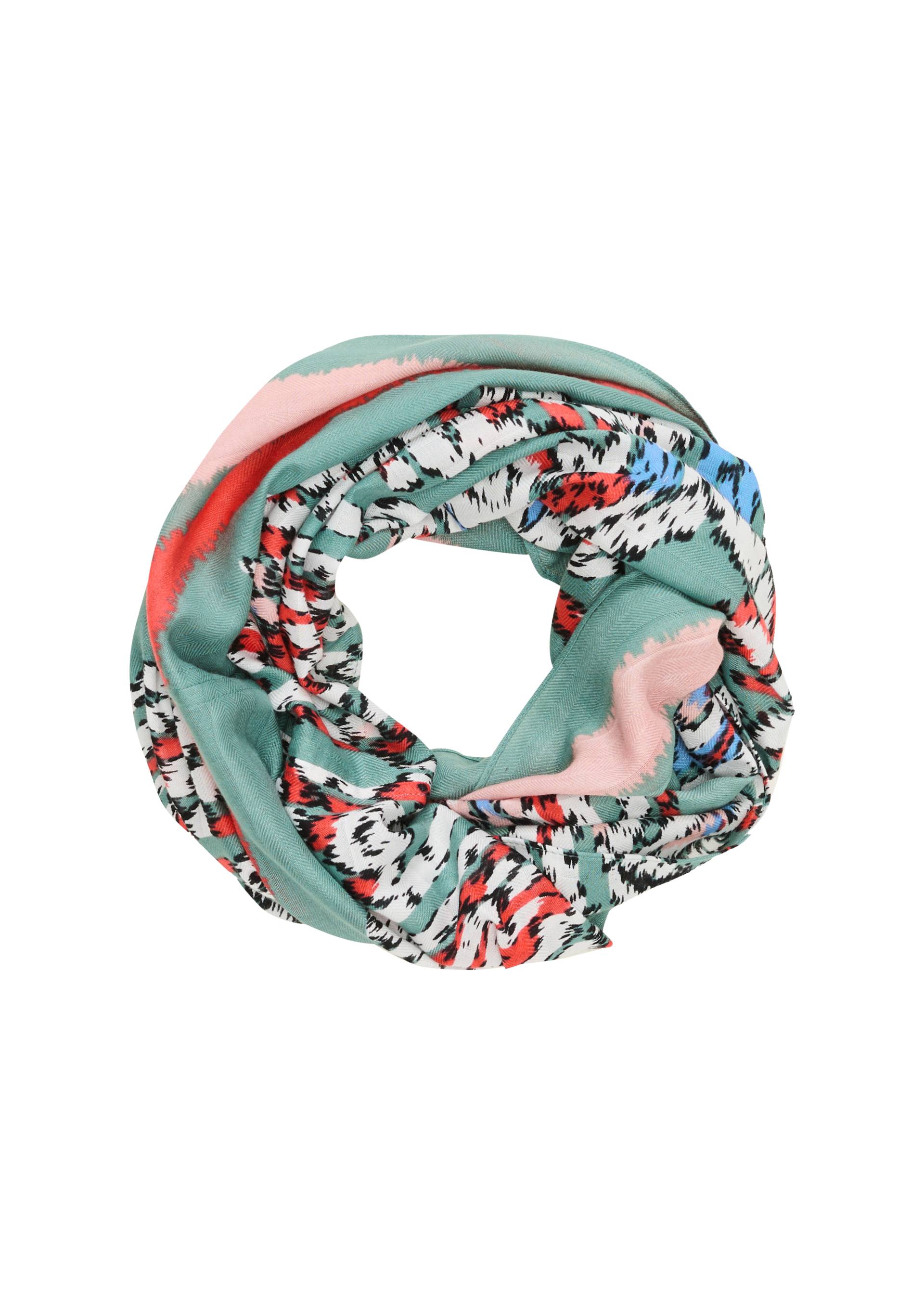 s.Oliver - Loop-Schal mit All-over-Muster, Damen, mehrfarbig|petrol von s.Oliver