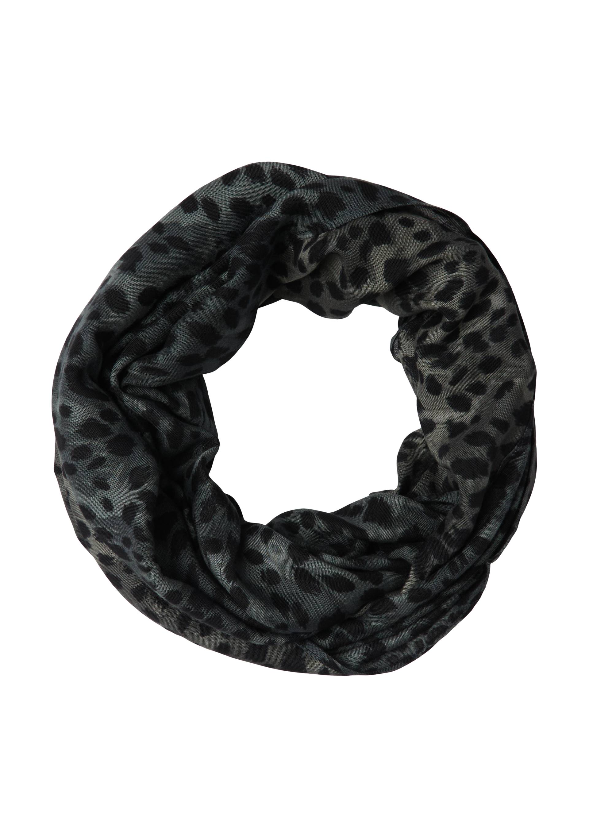 s.Oliver - Loop-Schal mit Allover-Animal-Muster, Damen, grau|schwarz von s.Oliver