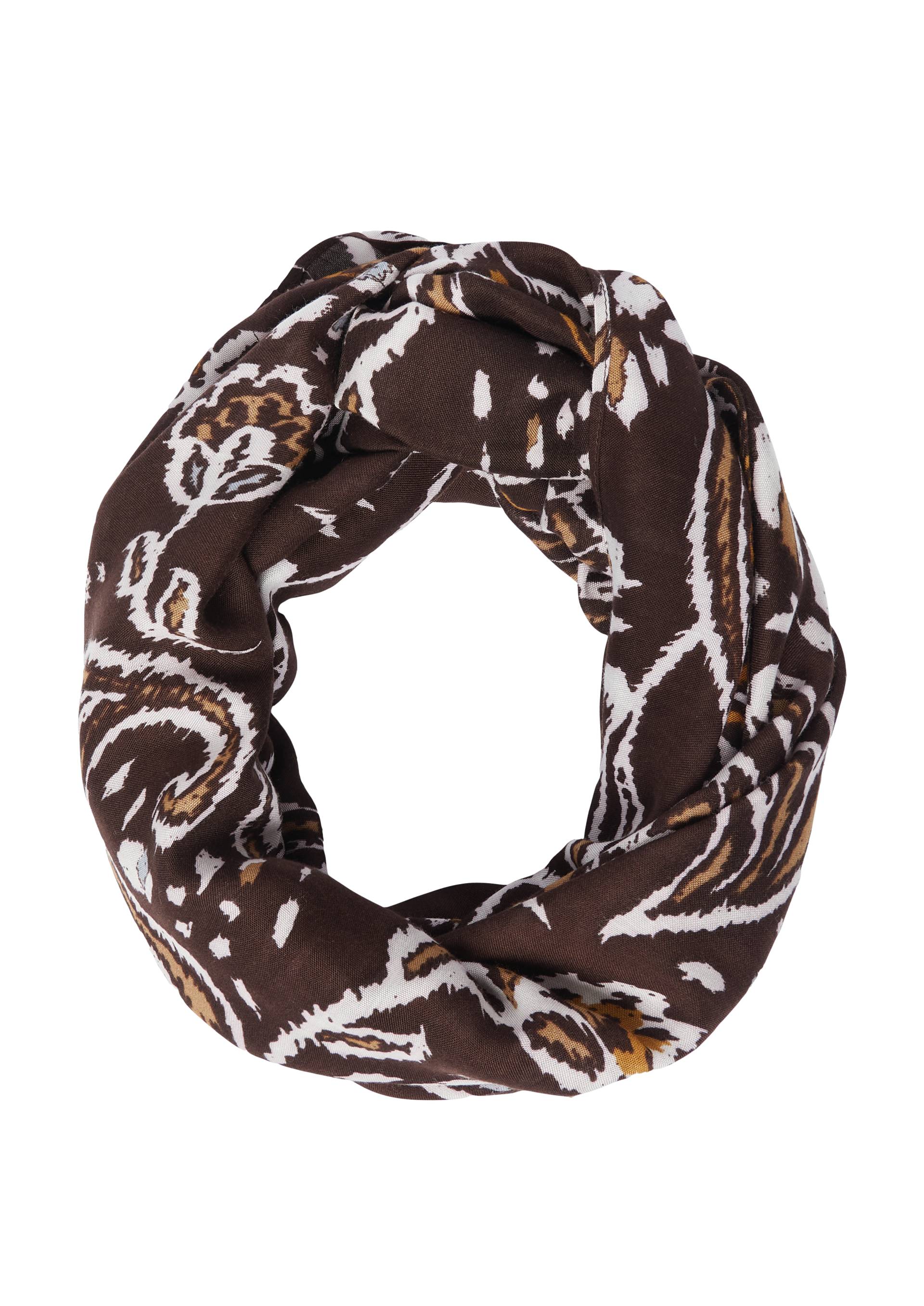 s.Oliver - Loop-Schal mit floralem Print, Damen, braun|mehrfarbig von s.Oliver