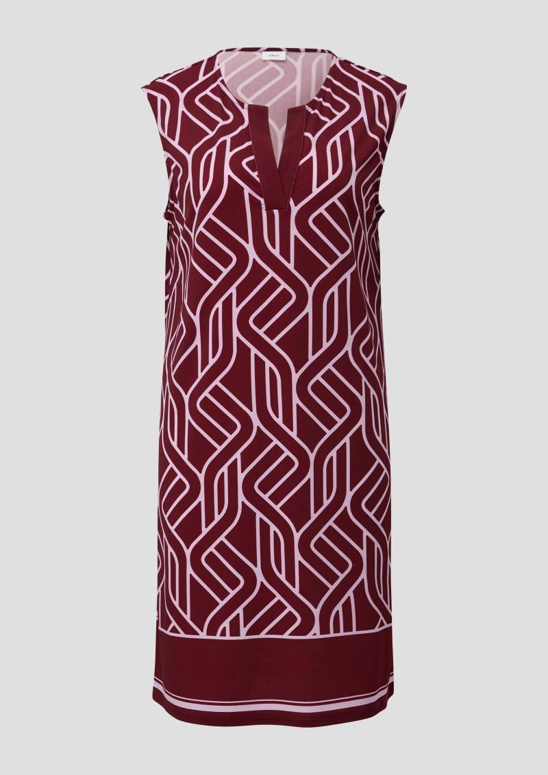 s.Oliver - Luftiges Jerseykleid mit Print, Damen, rot von s.Oliver