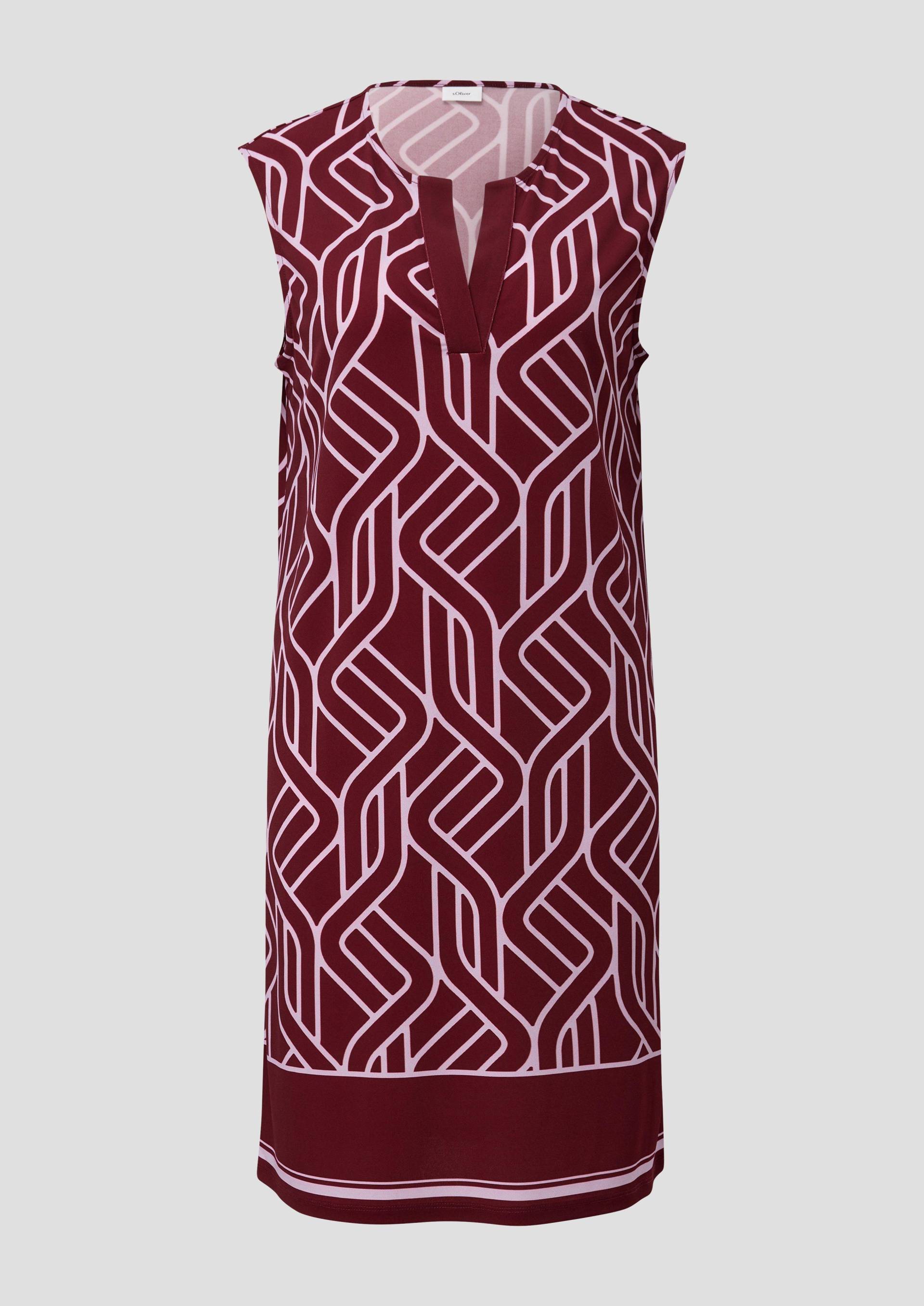 s.Oliver - Luftiges Jerseykleid mit Print, Damen, rot von s.Oliver