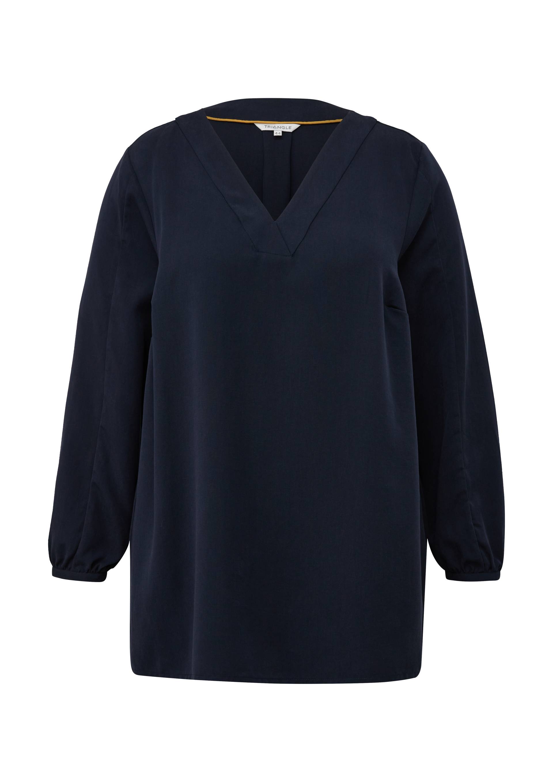 s.Oliver - Lyocellbluse mit V-Ausschnitt, Damen, blau von s.Oliver