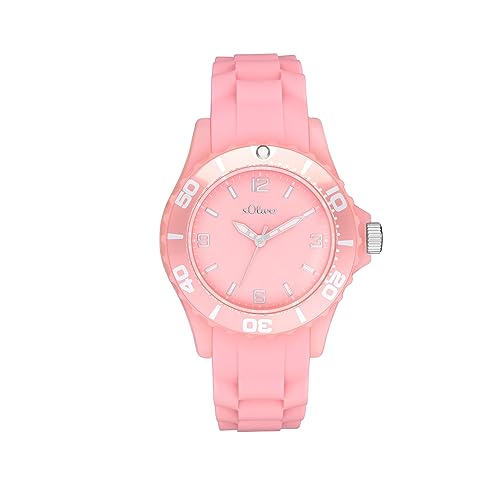 Name It Armbanduhr Mädchen Kinder Quarzuhr Analog, mit Silikon Armband, Rosa, 3 bar Wasserdicht, Kommt in Uhren Geschenk Box, 2036502 von s.Oliver