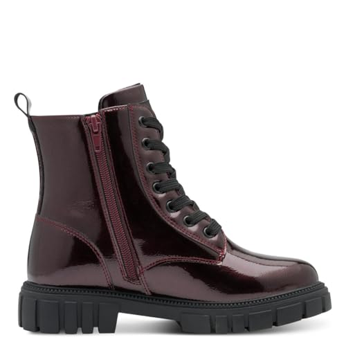 s.Oliver Mädchen Stiefeletten mit Reißverschluss Wasserabweisend, Rot (Bordeaux Pat.), 39 EU von s.Oliver