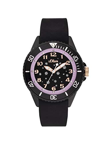 s.Oliver MädchenArmbanduhr Analog Quarz Silikon SO-3924-PQ von s.Oliver