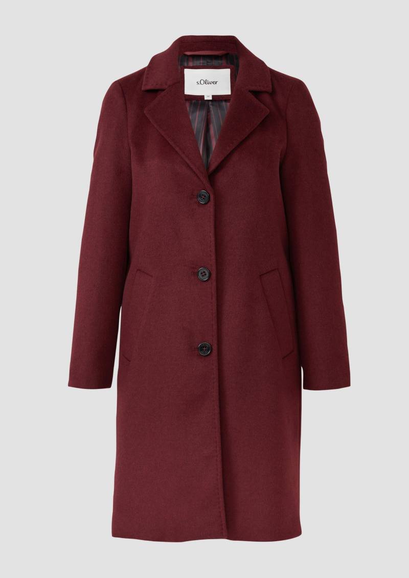 s.Oliver - Mantel aus Wollmix mit Reverskragen, Damen, rot von s.Oliver