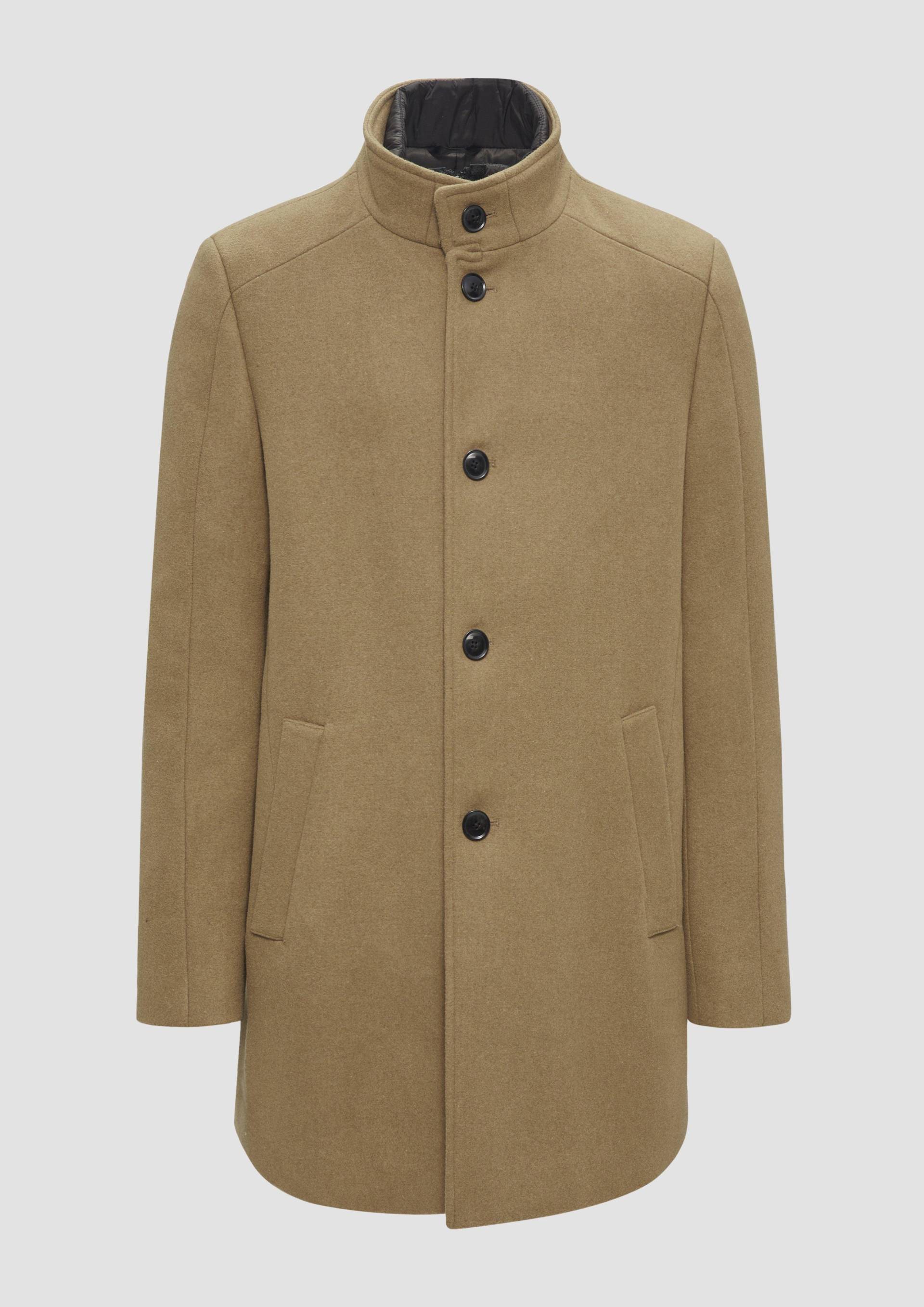 s.Oliver - Mantel aus Wollmix mit fixiertem Stepp-Einsatz, Herren, braun von s.Oliver