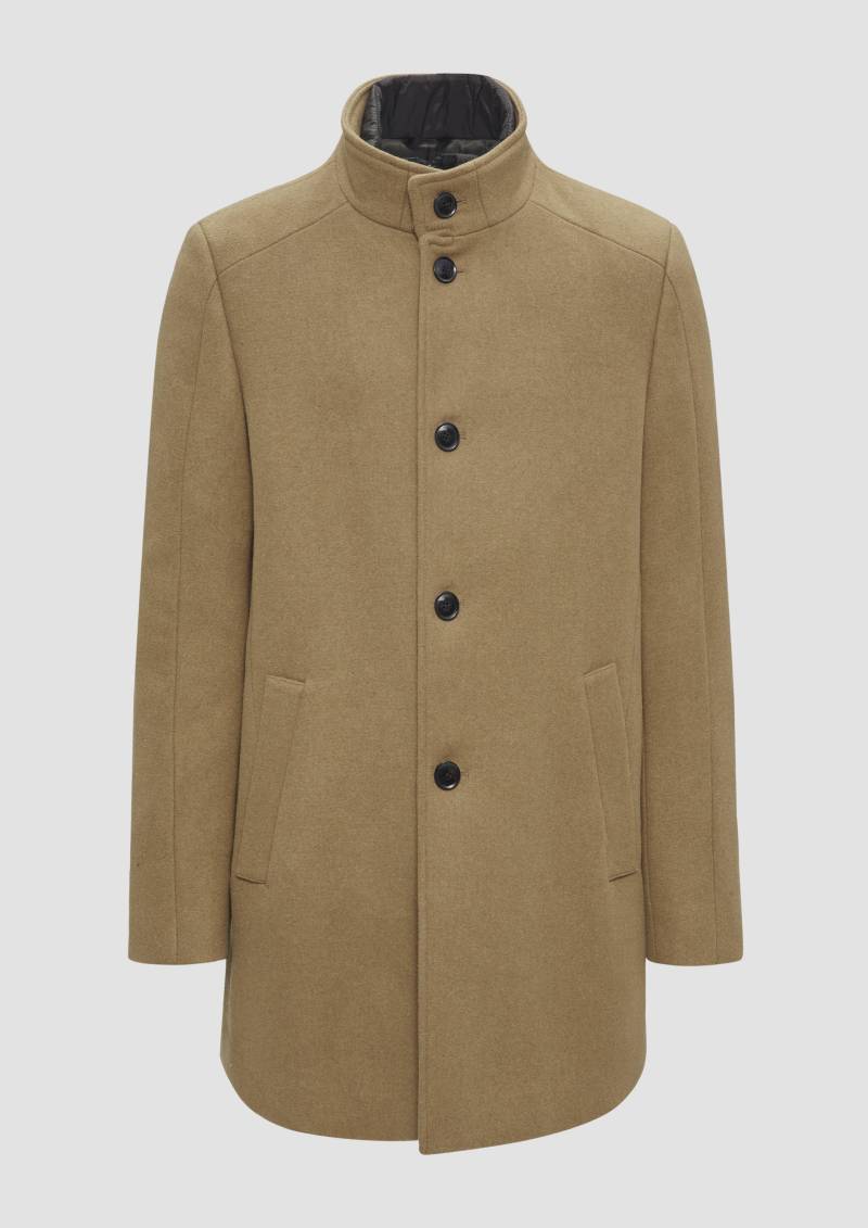 s.Oliver - Mantel aus Wollmix mit fixiertem Stepp-Einsatz, Herren, braun von s.Oliver