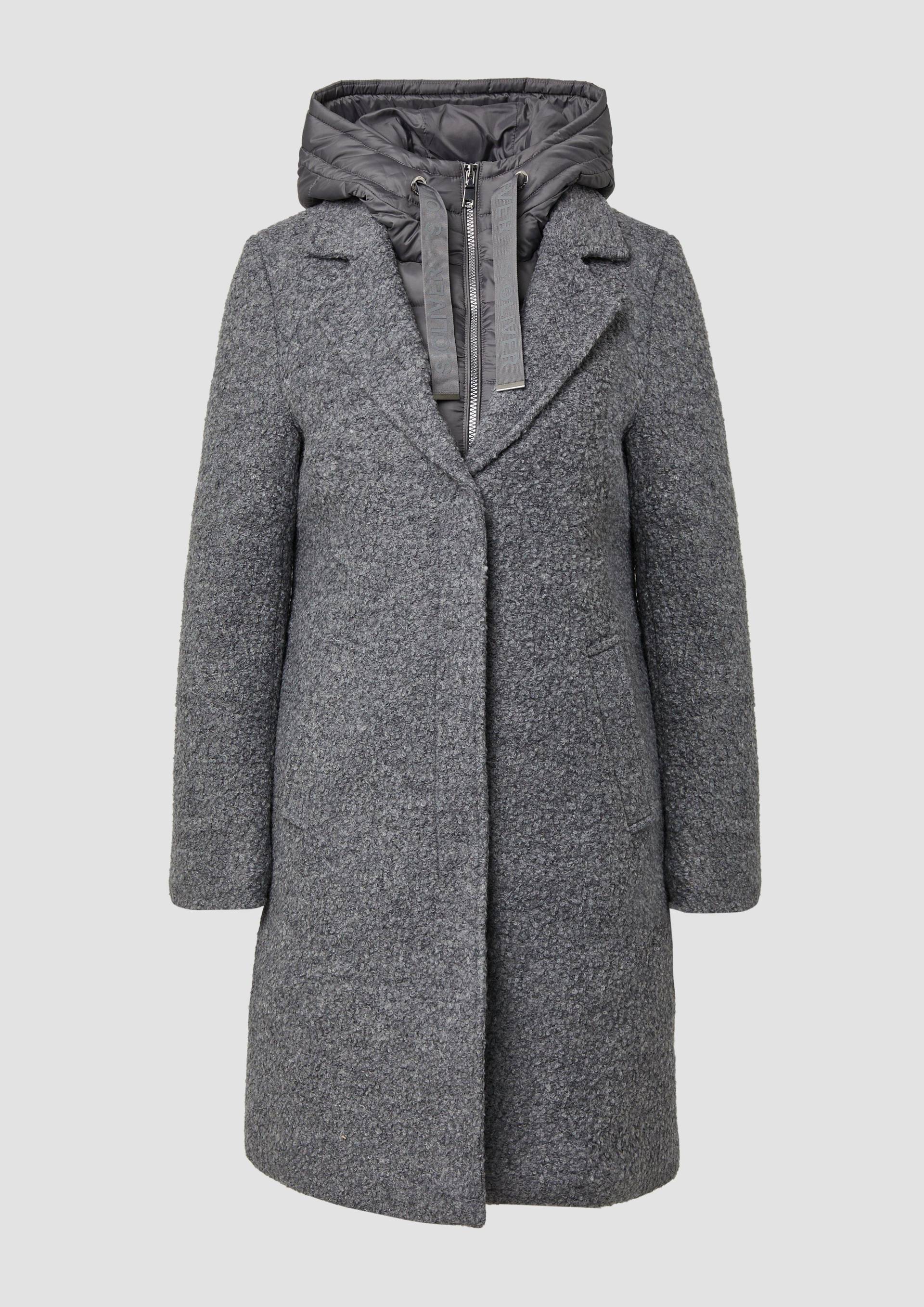 s.Oliver - Mantel aus Wollmix mit herausnehmbarem Steppeinsatz, Damen, grau von s.Oliver