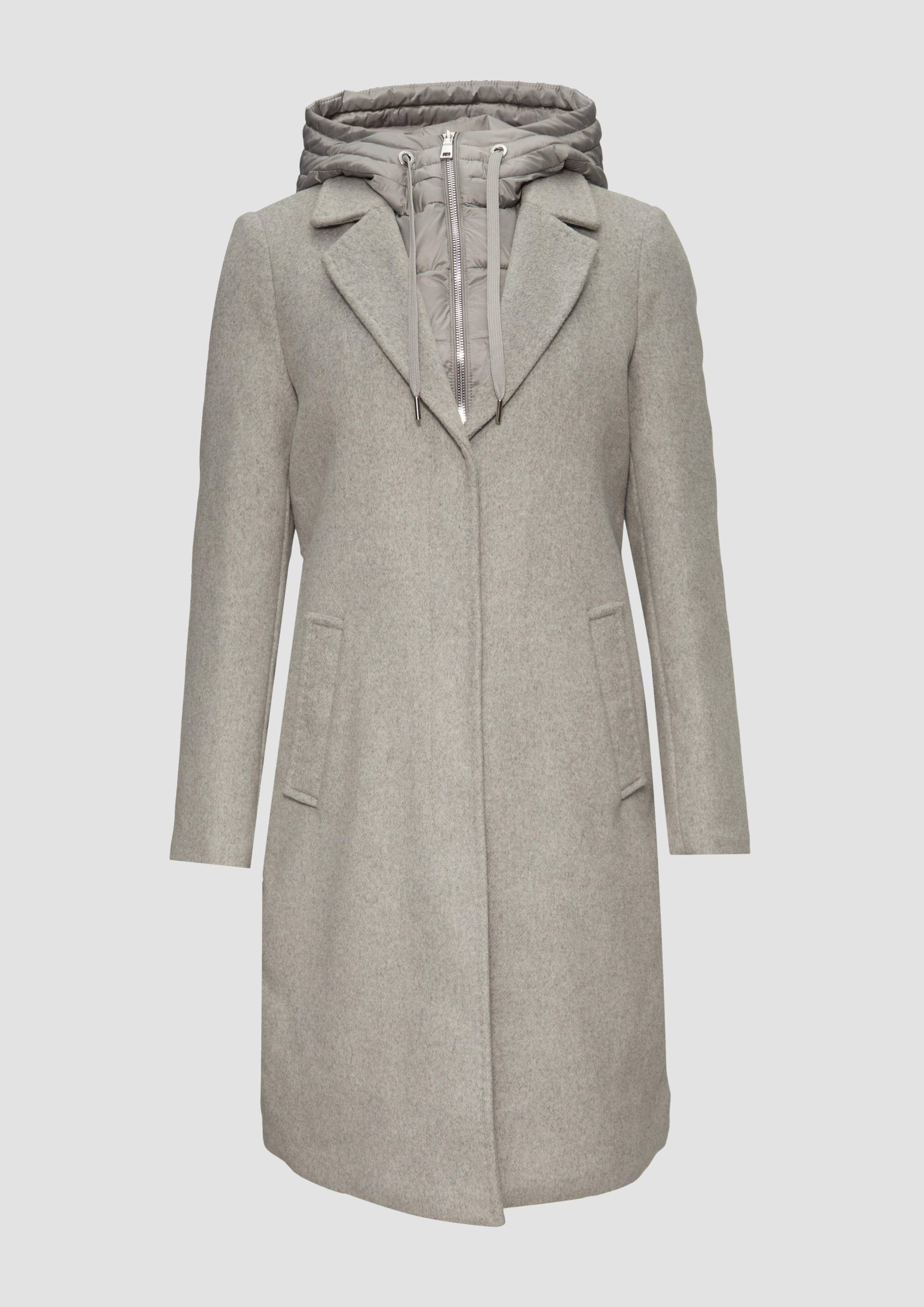 s.Oliver - Mantel im Materialmix mit herausnehmbarem Einsatz, Damen, grau von s.Oliver