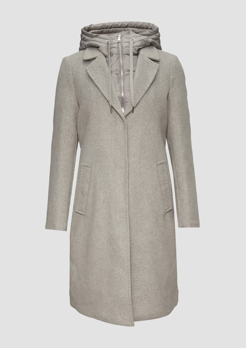 s.Oliver - Mantel im Materialmix mit herausnehmbarem Einsatz, Damen, grau von s.Oliver