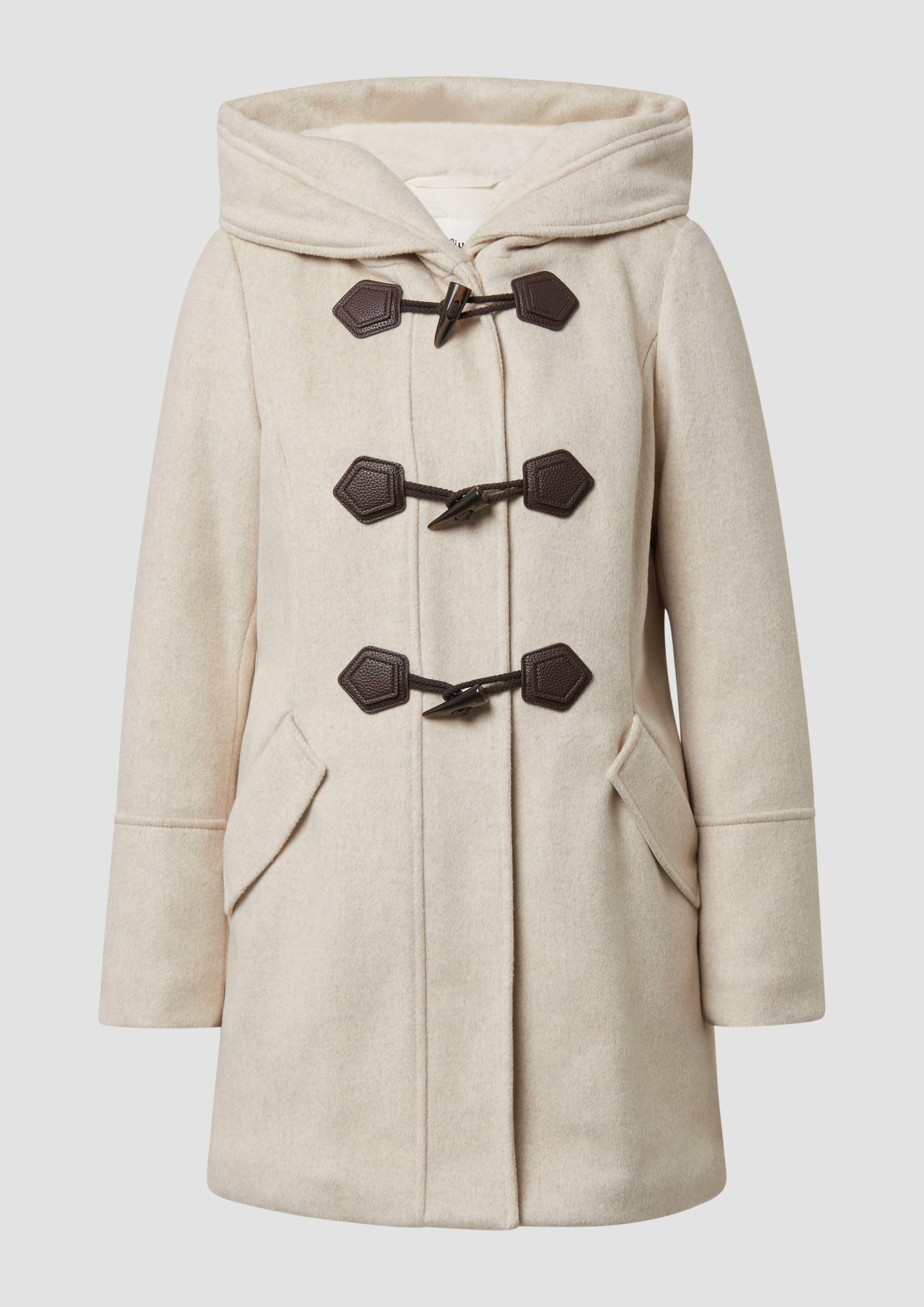 s.Oliver - Taillierter Dufflecoat aus Wollmix, Damen, Beige von s.Oliver