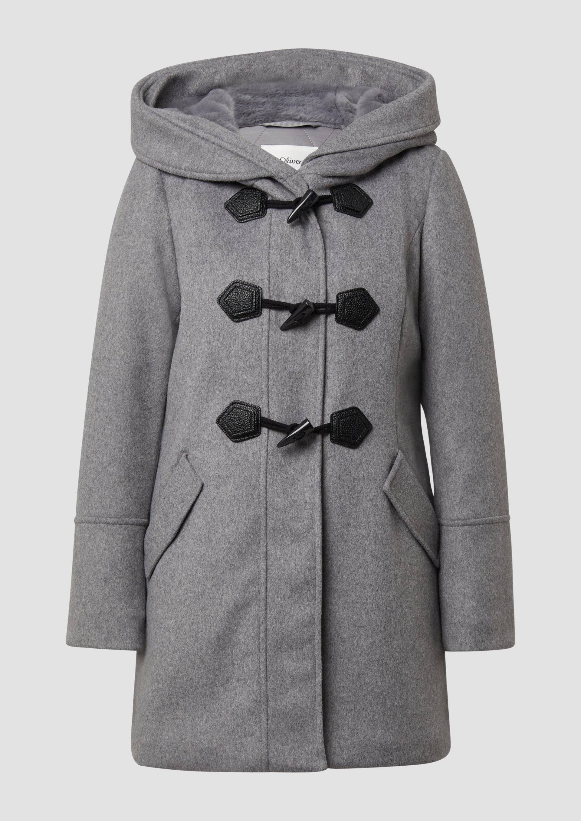 s.Oliver - Taillierter Dufflecoat aus Wollmix, Damen, grau von s.Oliver