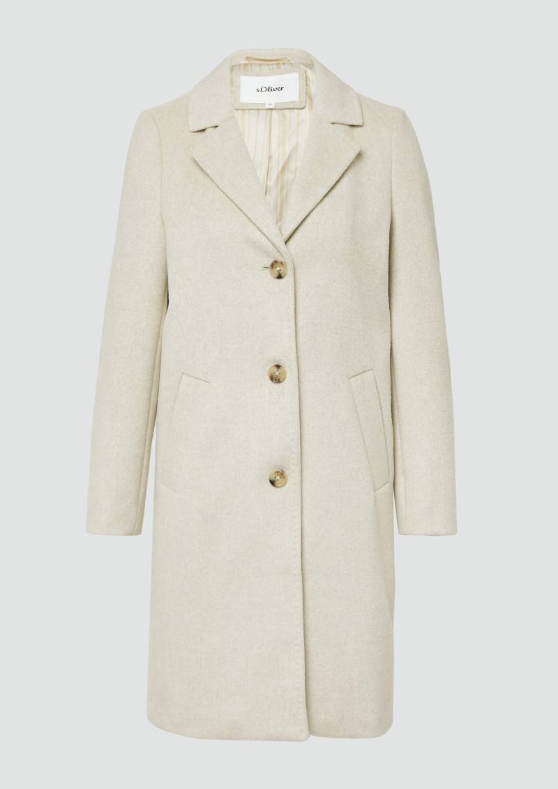 s.Oliver - Mantel aus Wollmix mit Reverskragen, Damen, Beige von s.Oliver