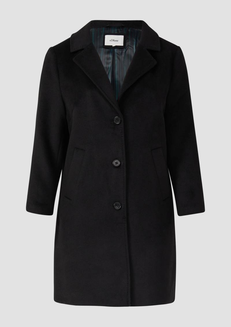 s.Oliver - Mantel mit Reverskragen, Damen, schwarz von s.Oliver