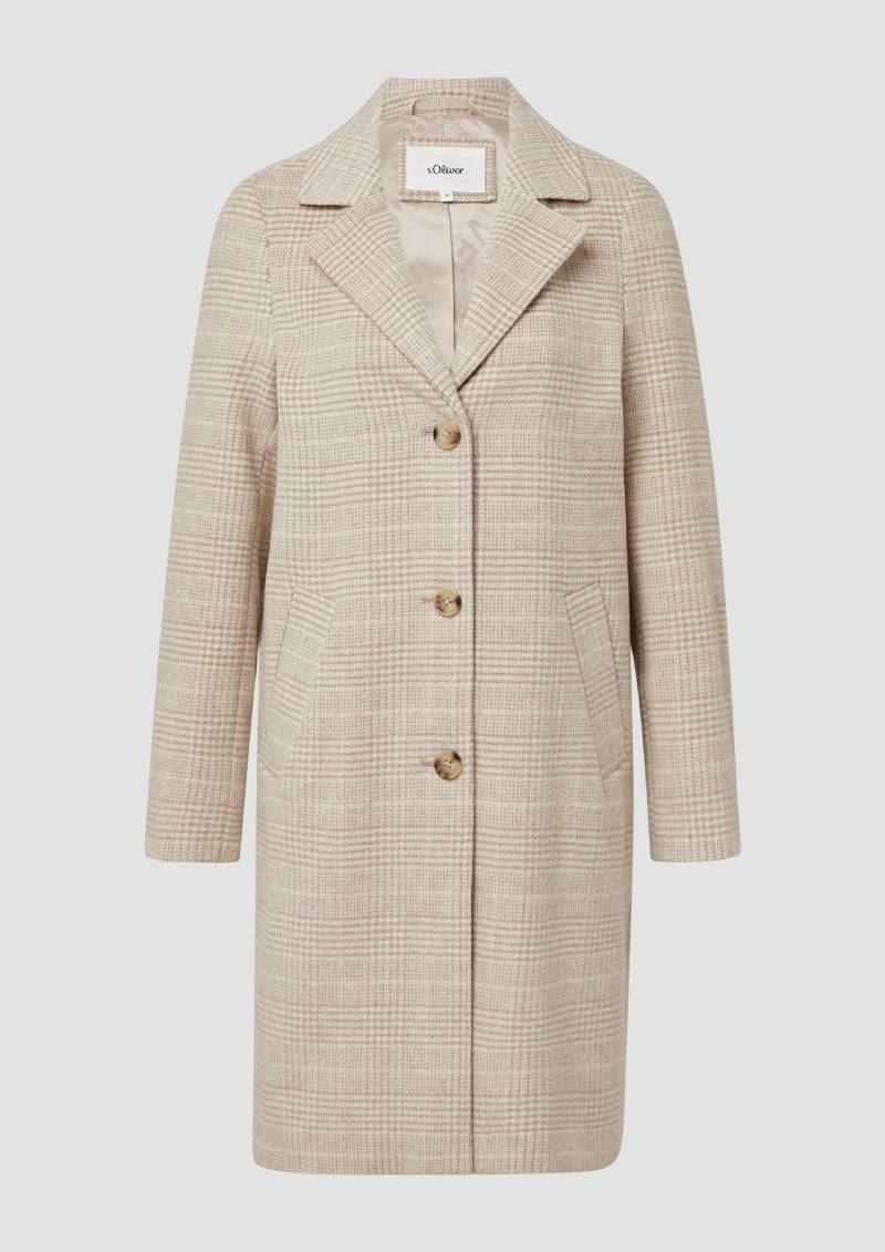 s.Oliver - Wollmixmantel mit Reverskragen und Eingrifftaschen, Damen, Beige von s.Oliver