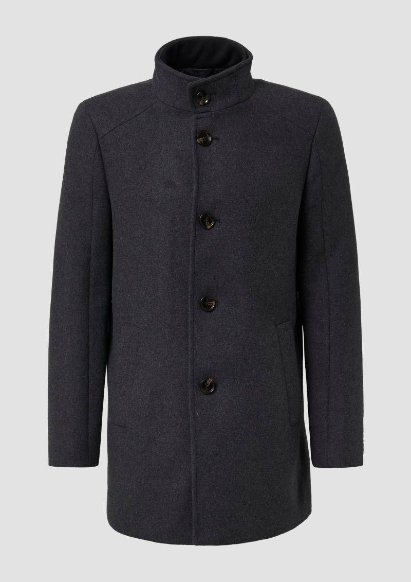 s.Oliver - Mantel mit Stehkragen und Stepp-Einsatz, Herren, grau von s.Oliver