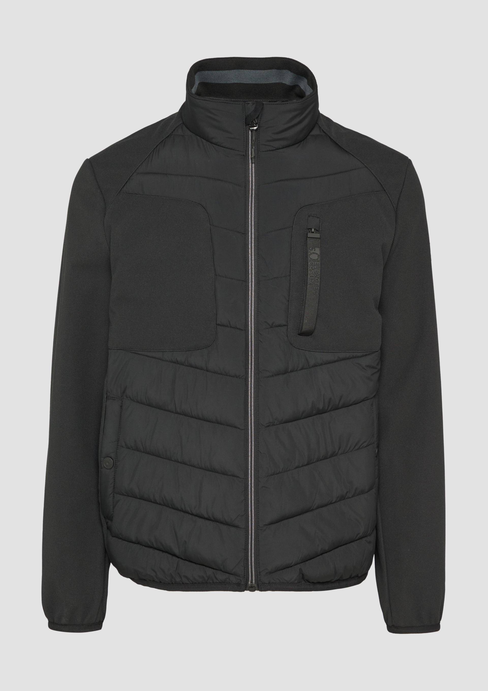 s.Oliver - Materialmix-Jacke mit sportiven Kontrastdetails, Herren, schwarz von s.Oliver