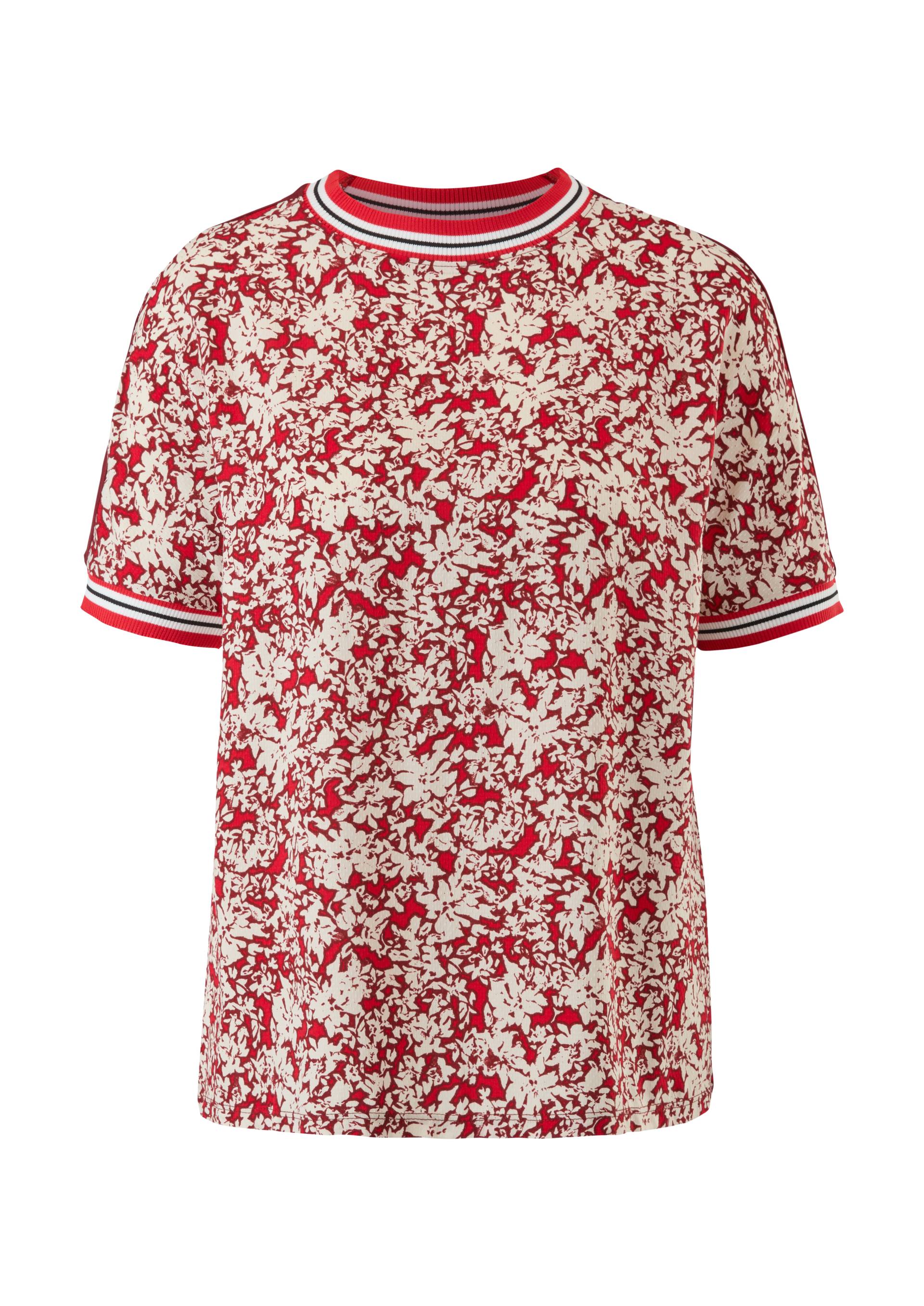 s.Oliver - Materialmix-Shirt mit Print, Damen, beige|rot von s.Oliver