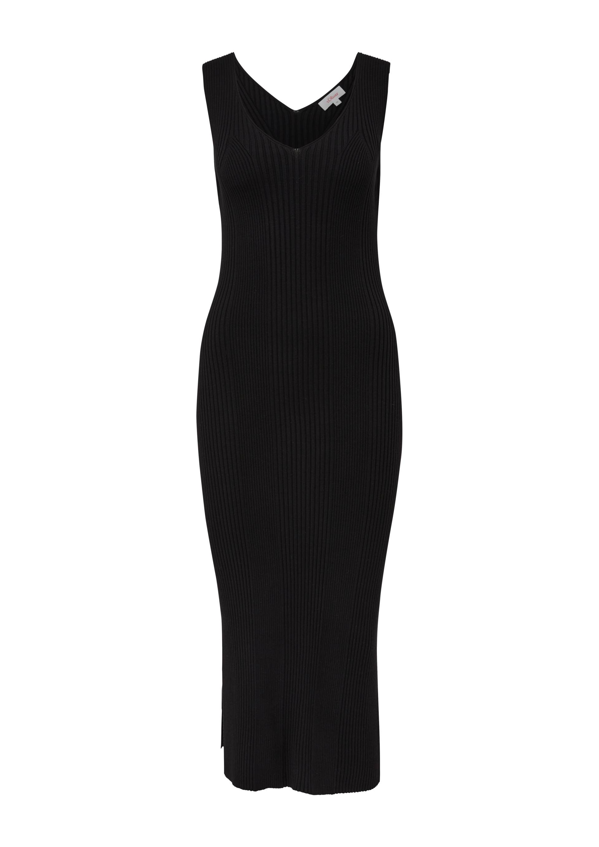 s.Oliver - Maxi-Kleid mit Rippstruktur, Damen, schwarz von s.Oliver