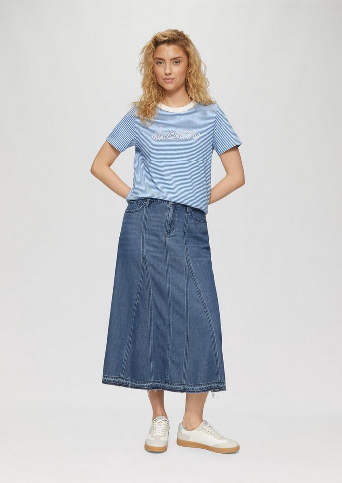 s.Oliver Midirock Rock Ausgestellter Midirock aus Denim mit ausgefranstem Saum von s.Oliver