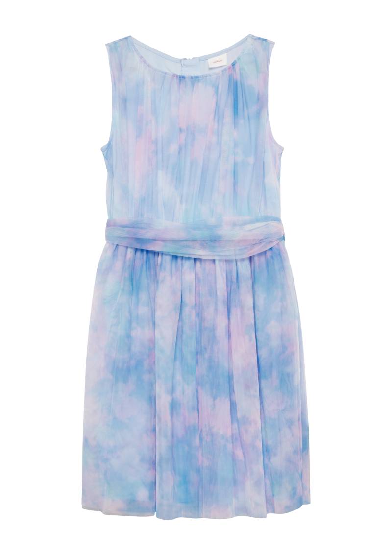 s.Oliver - Mehrlagiges Mesh-Kleid mit Viskosefutter, Mädchen, blau von s.Oliver