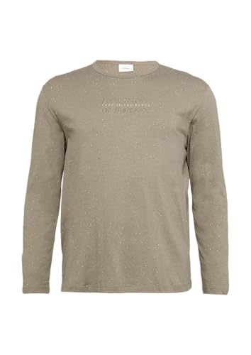 s.Oliver Meliertes Longsleeve aus Jersey mit Logo-Print Hellbraun 4XL von s.Oliver