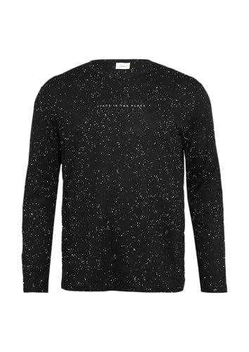 s.Oliver Meliertes Longsleeve aus Jersey mit Logo-Print schwarz XXL von s.Oliver