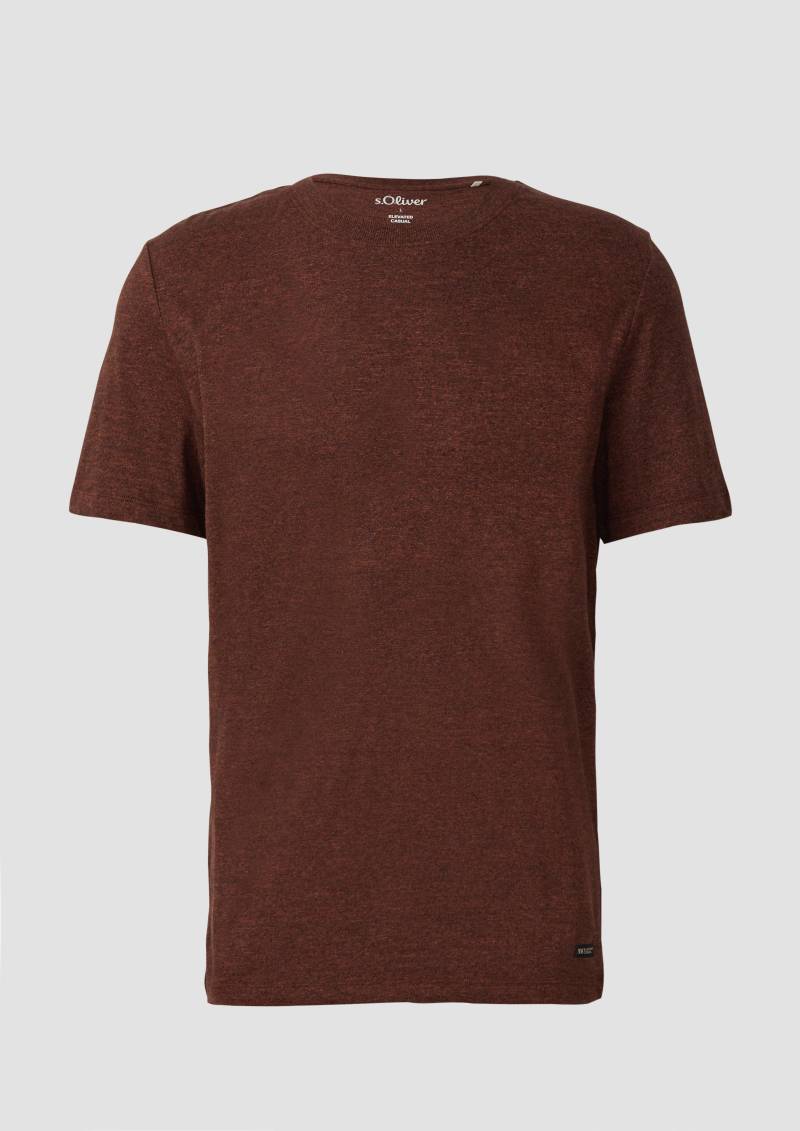s.Oliver - Meliertes T-Shirt aus reiner Baumwolle, Herren, rot von s.Oliver