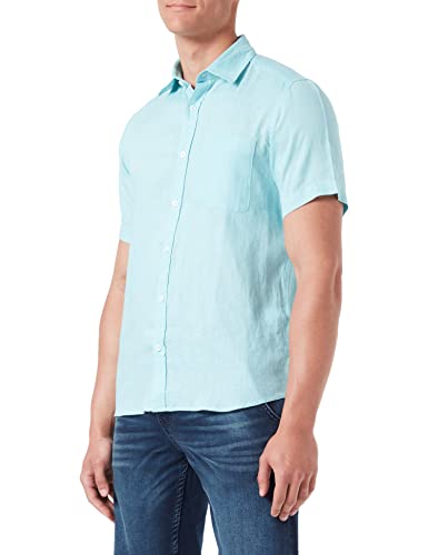 s.Oliver Men's Hemd, Kurzarm, Blue Green, XL von s.Oliver